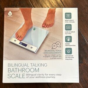 NEW Bilingual Talking Bathroom Scale - White